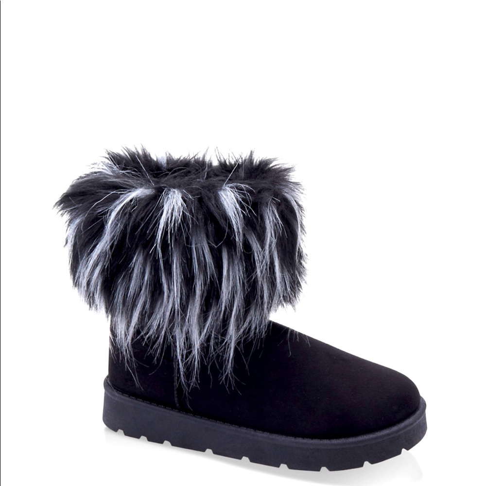 New Glam Faux Fur Collar Booties - Picture 4 of 4